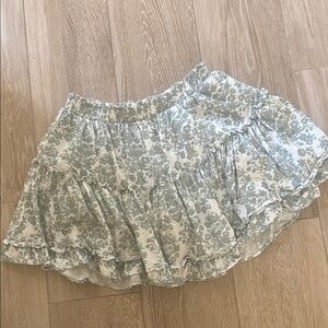 Shore Floral Ruffle Mini Skirt with Attached Shorts XS